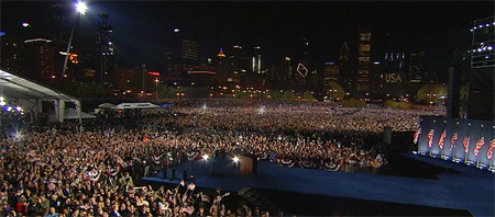Crowd at Grant Park for Obama Speech 11/4/08